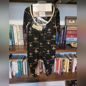 NWT NFL Saints onesie set with bib and booties.